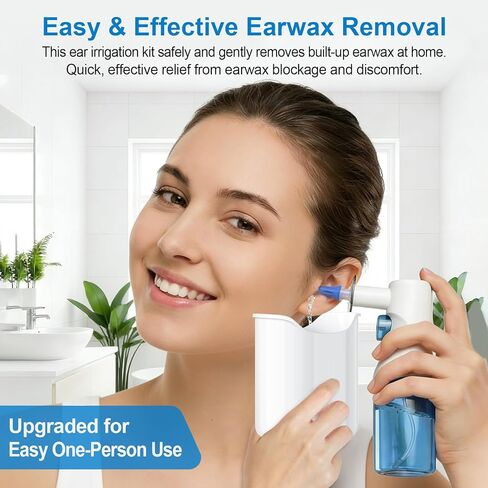 مجموعة تنظيف الأذن، إزالة شمع الأذن يدويًا، تنظيف آمن للأذن للشمع المتراكم، نظام فعال لري الأذن، مجموعة تنظيف الأذن اللطيفة للبالغين والأطفال في المنزل in Kuwait