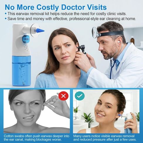 مجموعة تنظيف الأذن، إزالة شمع الأذن يدويًا، تنظيف آمن للأذن للشمع المتراكم، نظام فعال لري الأذن، مجموعة تنظيف الأذن اللطيفة للبالغين والأطفال في المنزل in Kuwait