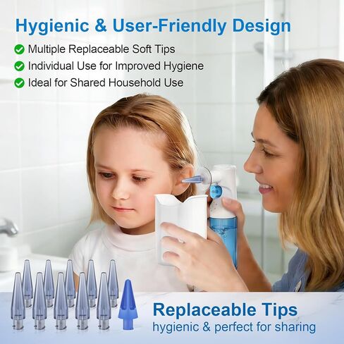 مجموعة تنظيف الأذن، إزالة شمع الأذن يدويًا، تنظيف آمن للأذن للشمع المتراكم، نظام فعال لري الأذن، مجموعة تنظيف الأذن اللطيفة للبالغين والأطفال في المنزل in Kuwait