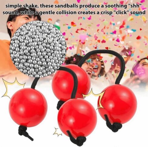2Pcs Asalato Shakers,Percussion Kashaka Rhythmic Balls African Musical Instrument Asalato Fingertip Drum Ball(Red) in Kuwait