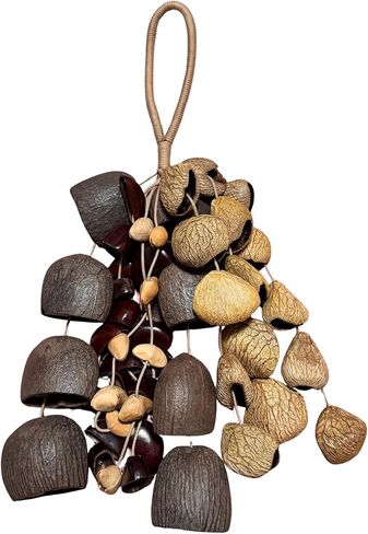 Seed Shell Hand Rattle 4 Kinds of 53 Pure Natural Nut Shells Sound Healing Instruments for Sound Healing and Mindfulness Meditation in Saudi Arabia