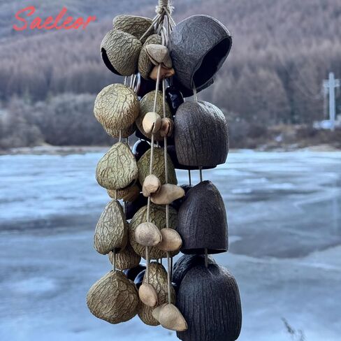 Seed Shell Hand Rattle 4 Kinds of 53 Pure Natural Nut Shells Sound Healing Instruments for Sound Healing and Mindfulness Meditation in Saudi Arabia
