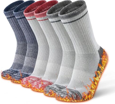 Men's Merino Wool Crew Socks,Black Thermal Winter Arch Support Socks for Hiking Walking Daily Wear,3 Pairs in Kuwait