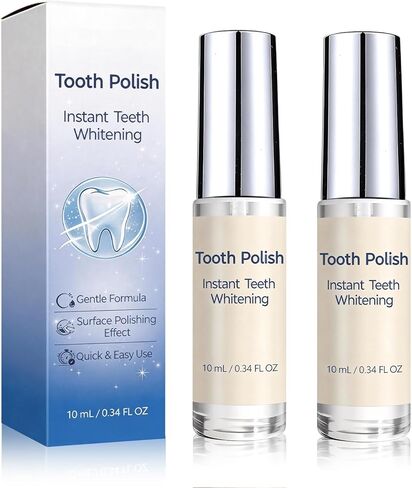 2PCS Tooth Paint,Tooth Polish White,Instant Teeth Whitening,Portable Gentle Teeth Whitening Kit,Safe Formula & Long-Lasting,10ml in Kuwait