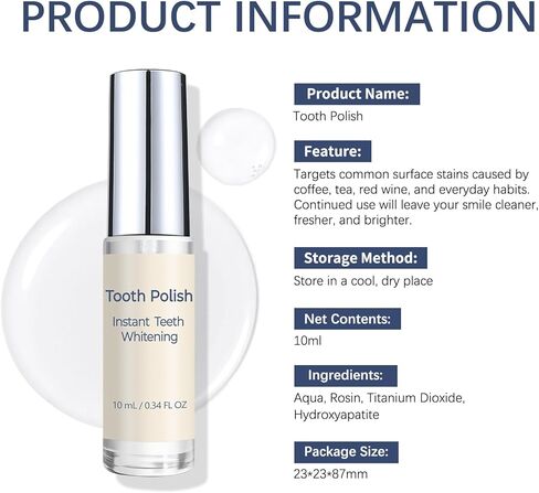 2PCS Tooth Paint,Tooth Polish White,Instant Teeth Whitening,Portable Gentle Teeth Whitening Kit,Safe Formula & Long-Lasting,10ml in Kuwait