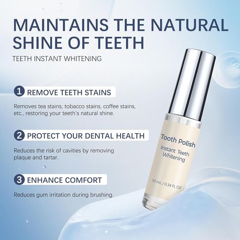 2PCS Tooth Paint,Tooth Polish White,Instant Teeth Whitening,Portable Gentle Teeth Whitening Kit,Safe Formula & Long-Lasting,10ml in Kuwait