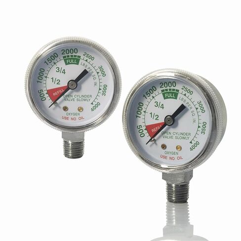 Chrome Plated 4000 PSI Oxygen Pressure Gauge – 2 Inch, NPT 1/4 Connection in Saudi Arabia