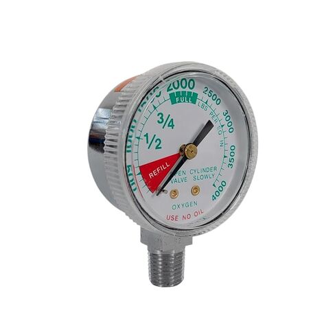 Chrome Plated 4000 PSI Oxygen Pressure Gauge – 2 Inch, NPT 1/4 Connection in Saudi Arabia