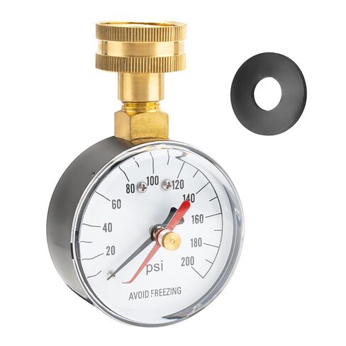 Water Pressure Test Gauge, 0-200 PSI 2-1/2" Dial 3/4" HT Hose Connection Water Pressure Gauge for Home Faucet, Garden Hose Bib, Heater Drain Connection in Saudi Arabia