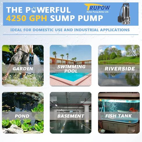 1.5HP 110v Submersible Sewage Drain Flood Stainless Steel Clean/Dirty Water Sump Transfer Pond Garden Pump in Kuwait