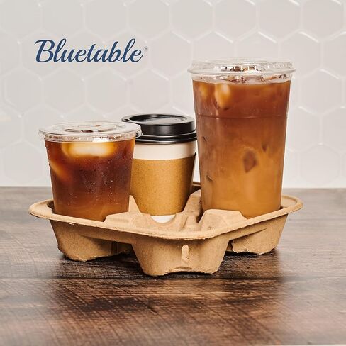 Bluetable 4 كوب 8 أوقية. - 32 أوقية. (300 حزمة) للكؤوس المتاح ، أو حاملة التسليم - لمشروبات القهوة أو حامل مشروب مثلج ألياف مصبوب [300 علبة] in Kuwait