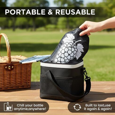 Insulated Wine Bottle Chiller Sleeve, Portable Wine Cooler for Temperature Control (White Grape) in Saudi Arabia
