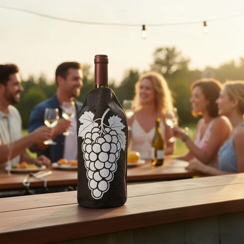Insulated Wine Bottle Chiller Sleeve, Portable Wine Cooler for Temperature Control (White Grape) in Saudi Arabia