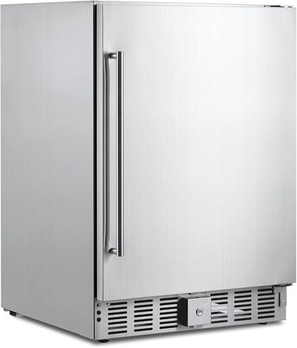 Garvee Beverage Fridge 24 Inch, Stainless Steel Under Counter Beverage Refrigerator 180 Capacity Freestanding Beer Drink Soda Cooler Fridges for Indoor Kitchen, Apart, Office, Home, Supermarket in Kuwait