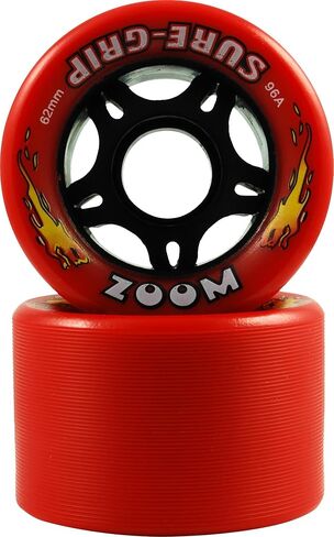 Sure-Grip Zoom Speed Roller Skate Wheels - neon/red in Saudi Arabia