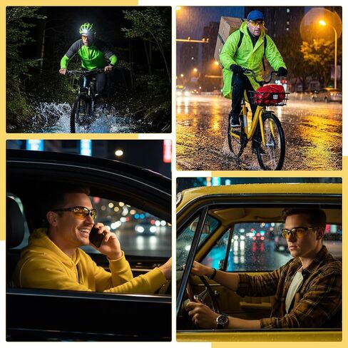 JATEBI 4 Pack Yellow Polarized Night Vision Glasses Fashion Adults Driving Night Glasses Anti Glare Reflective for Sport Cycling in Saudi Arabia