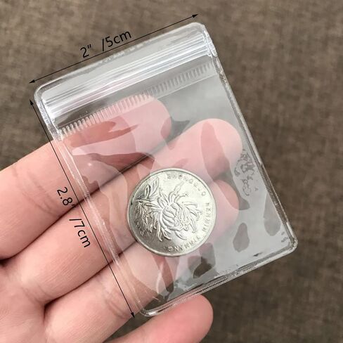 Small Plastic Bags, 100 Pcs Mini Baggies, Clear Plastic Jewelry Thick Self Sealing PVC Bags, Resealable Poly Baggies for Pill, Beads, Screws, Packaging (2x2.8") in Saudi Arabia