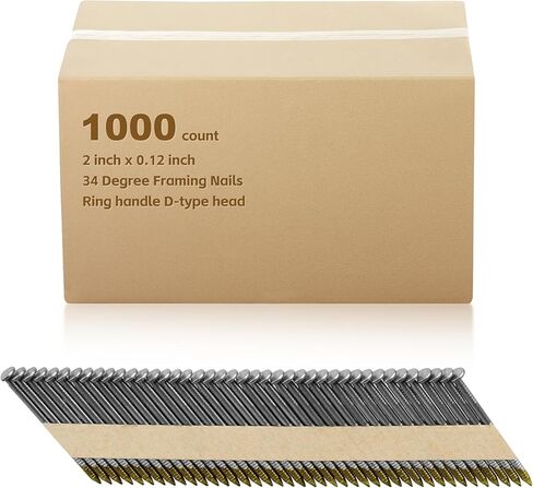 33 Degree Framing Nails | 2'' Ring Shank Paper Tape Strip Nails |1000 Count in Kuwait