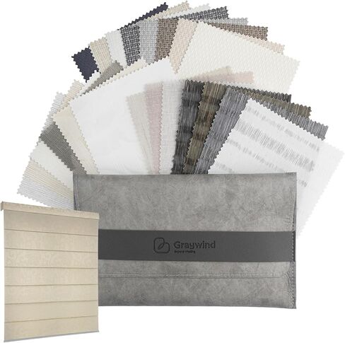 Graywind Roman Shades Light Filtering Roman Window Shades Plain Fold Soft for Doors Bedroom, Custom Size (Fabric Samples) in Kuwait