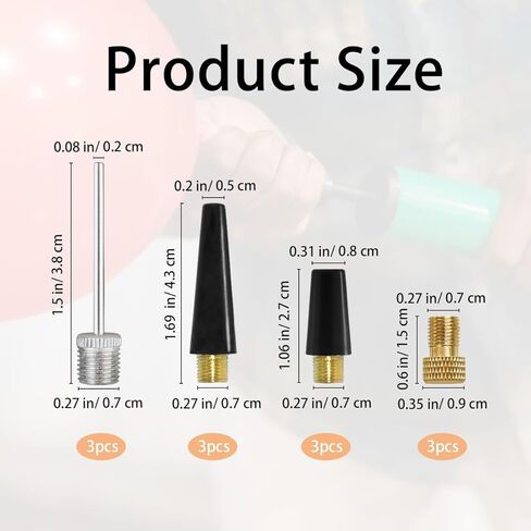 12 Pcs Ball Needles for Air Pump, Needle Inflator Kit Needle Nozzle Adapter, Air Pump Nozzle Adapter Kit for Sport Balls, Swim Ring, Bike in Saudi Arabia