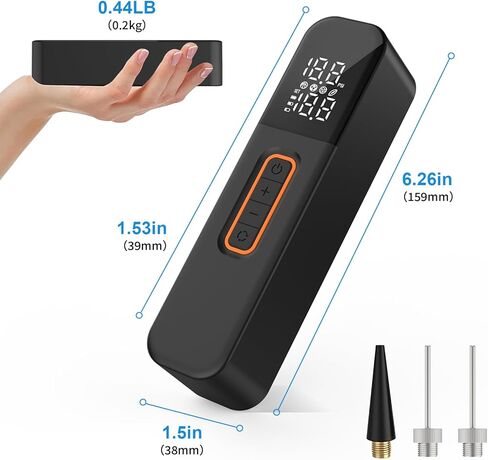 Ball Pump for Sports Balls, Portable Electric Ball Pump with 2 Needles &1 Air Nozzle, Digital Display Pressure Gauge, Fast Inflation, Sports Air Pump for Basketball Soccer Football Volleyball in Kuwait