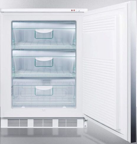 Summit VT65MLBISSHH 24 Medical Use Freezer with 3.5 cu. ft. Capacity Door Lock -25 Degrees C Capable Three Removable Storage Baskets and Adjustable Thermostat in Stainless Steel: Right Hinge in Saudi Arabia