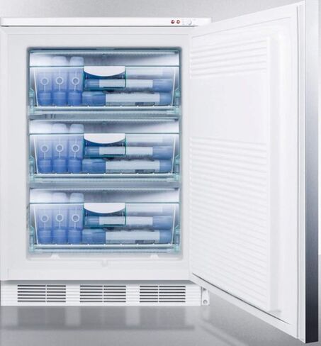 Summit VT65MLBISSHH 24 Medical Use Freezer with 3.5 cu. ft. Capacity Door Lock -25 Degrees C Capable Three Removable Storage Baskets and Adjustable Thermostat in Stainless Steel: Right Hinge in Saudi Arabia