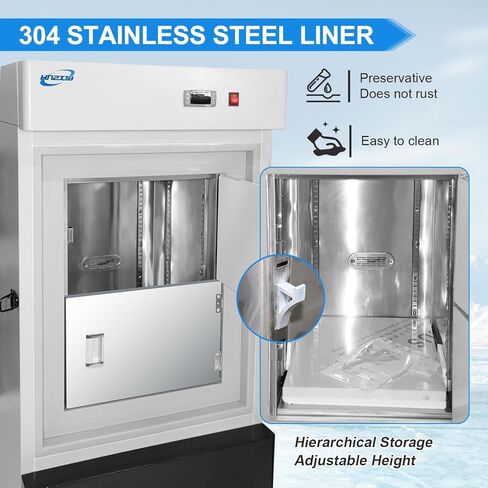 HNZXIB -123℉ Ultra Low Temperature Freezer 80L, Digital Display, Automatic Overtemperature Alarm, Accurate Temperature Control for Laboratory Samples Storage in Kuwait