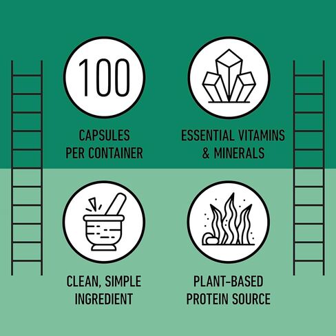 Pure Hawaiian Blue Green Spirulina Powder Capsules - 470mg Capsules 100 Pills, Non GMO, Natural in Saudi Arabia