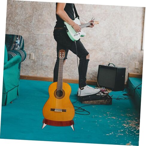 BESPORTBLE Detachable Shaped Solid Wood Guitar Stand Floor Rack for Acoustic Electric Bass Violin Ukulele Deformation Resistant Instrument Holder for Secure Display and Storage in Saudi Arabia