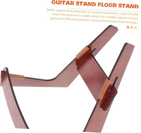 BESPORTBLE Detachable Shaped Solid Wood Guitar Stand Floor Rack for Acoustic Electric Bass Violin Ukulele Deformation Resistant Instrument Holder for Secure Display and Storage in Saudi Arabia