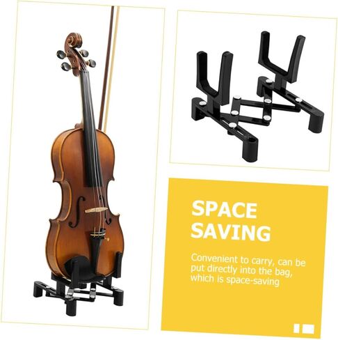 Toyvian Foldable Violin Stand Black Stable Musical Instrument Rack for Fiddle Display Easy Installation and Removal Floor Holder for Secure Storage in Saudi Arabia