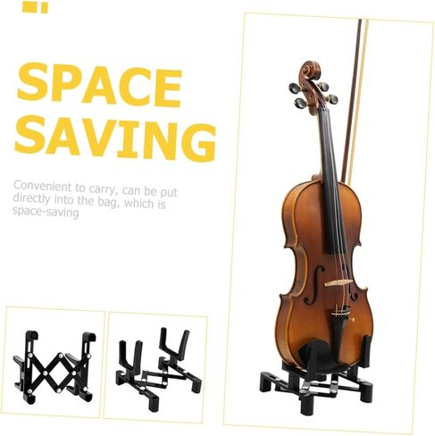 Toyvian Foldable Violin Stand Black Stable Musical Instrument Rack for Fiddle Display Easy Installation and Removal Floor Holder for Secure Storage in Saudi Arabia