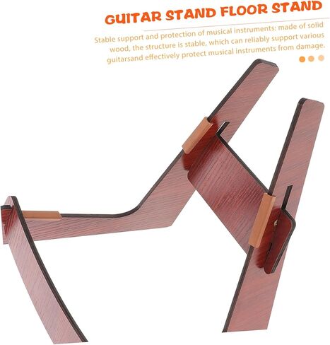 LIFKOME Wooden Guitar Stand Floor Bracket Detachable Shaped Holder for Acoustic Electric Bass Ukulele Violin Rack Solid Wood Organizer for Multiple String Instruments in Saudi Arabia
