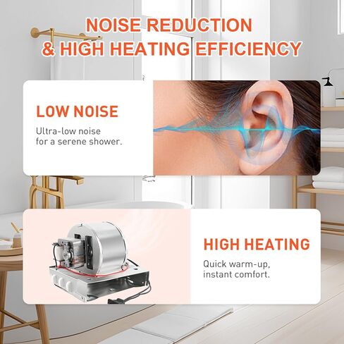 【ترقية】 موديل 655 A/B/C سخان مروحة منخفض الضوضاء، متوافق مع Broan 655-A,655-B,655-C,656-A,656-B,656-C,658,659-A,659-B,659-C,659-D,695,HFL695, S97017063 مجموعة سخان مروحة الحمام in Kuwait