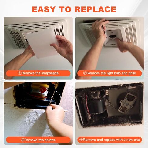 【ترقية】 موديل 655 A/B/C سخان مروحة منخفض الضوضاء، متوافق مع Broan 655-A,655-B,655-C,656-A,656-B,656-C,658,659-A,659-B,659-C,659-D,695,HFL695, S97017063 مجموعة سخان مروحة الحمام in Kuwait