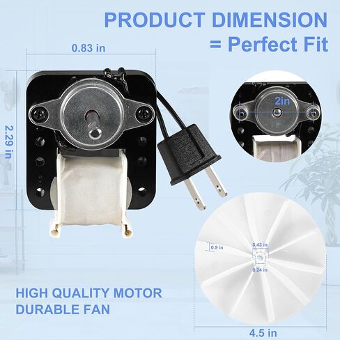 Bathroom Vent Exhaust Fan Motor Replacement Electric Motors Kit, Compatible for Nutone Broan Uppco Quiet Exhaust Vent Fan Motor 50CFM 3000RPM 120V, 1.5 Sones SM550 with Blower Wheel in Kuwait
