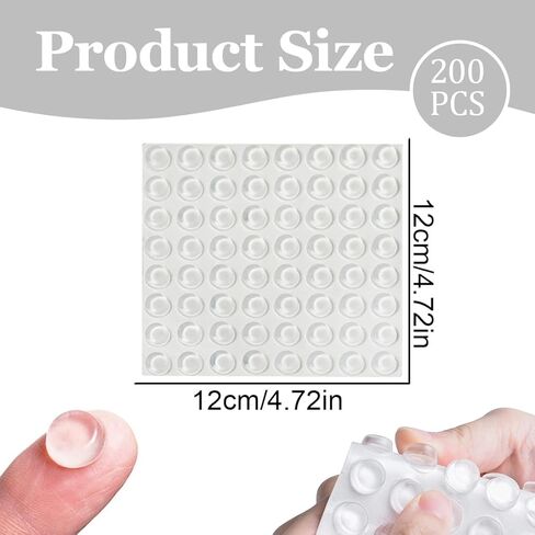 200 Piece Clear Self-Adhesive Bumpers, 1/2-inch Round Protectors for Cabinet Doors in Saudi Arabia