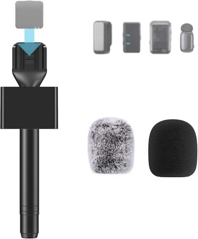 ZealSound Mic Handle for DJI Mic Mini/2, RODE Wireless GO 2/3, Hollyland Lark M1/C1, BOYA Mini & More, Wireless Lavalier Microphone Holder for Interviews, Vlogging, YouTube, TikTok, Reporting in Kuwait