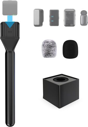 Zealsound MIC Handle for DJI MIC Mini/2 ، Rode Wireless Go 2/3 ، Hollyland Lark M1/C1 ، Boya Mini & More ، حامل ميكروفون لافالييه اللاسلكي لإجراء المقابلات ، فلاغجج ، يوتيوب ، Tiktok ، التقارير in Saudi Arabia