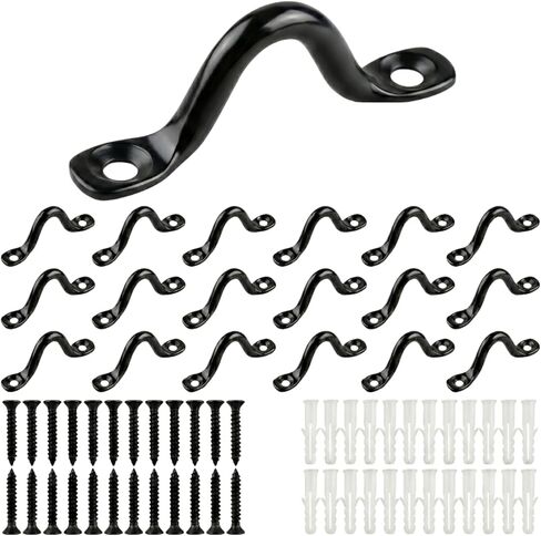 8pcs أسود 316 أحزمة العين من الفولاذ المقاوم للصدأ ، حلقات سطح السفينة حلقة سطح السفينة لقوارب بيميني ، ارتباط قوارب الكاياك مع مسامير in Kuwait