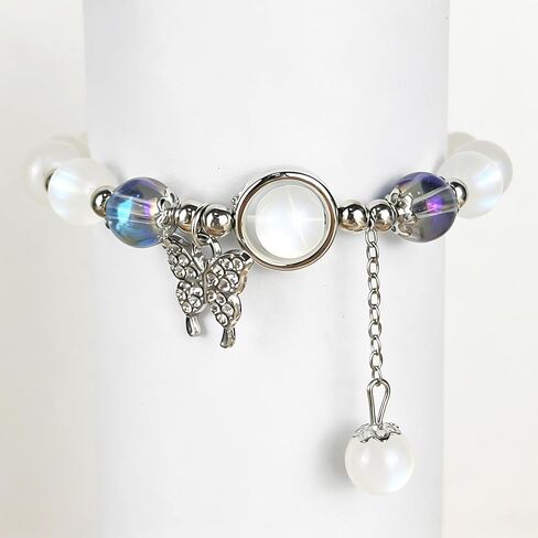 Gray Cat Eye Stone Butterfly Bracelet - Premium Crystal Design for Women Men & Family Friends Gift in Saudi Arabia