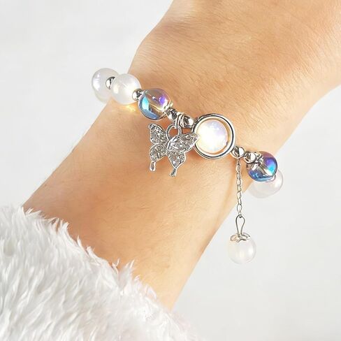 Gray Cat Eye Stone Butterfly Bracelet - Premium Crystal Design for Women Men & Family Friends Gift in Saudi Arabia