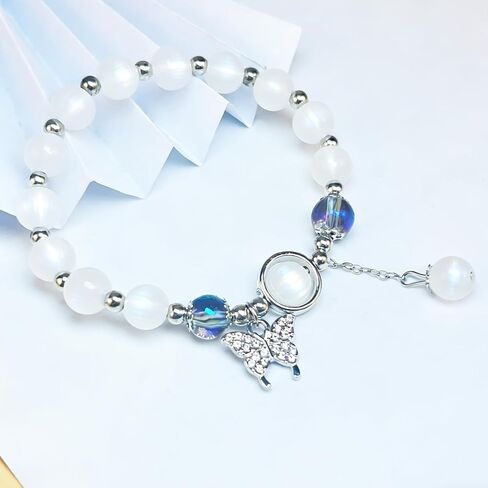 Gray Cat Eye Stone Butterfly Bracelet - Premium Crystal Design for Women Men & Family Friends Gift in Saudi Arabia