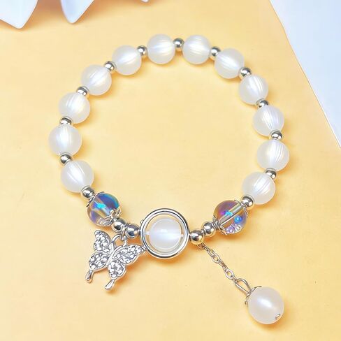 Gray Cat Eye Stone Butterfly Bracelet - Premium Crystal Design for Women Men & Family Friends Gift in Saudi Arabia