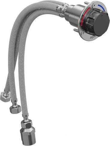 aquor صمام خلط المرافق، صمام خلط ثرموستاتي مدمج G1/2 بوصة مع التحكم في درجة الحرارة الساخنة / الباردة، إقران صنبور للقوارب، البحرية، ودش خارجي RV، الفولاذ المقاوم للصدأ in Kuwait