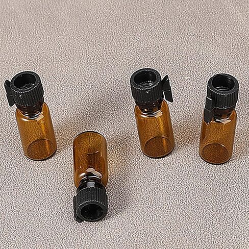 120 Pcs 0.5ml Amber Glass Vials With Lids Mini Perfume Sample Bottles Fragrance Sample Vial Tube Essential Oil Aromatherapy Vials in Kuwait
