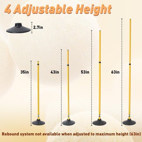 Adjustable Agility Training Poles with Carry Bag - Rebound Tumbler Design, Weighted Rubber Base, Detachable Speed Training Sticks, Slalom Drills, Ball Control Training, Indoor Outdoor in Kuwait