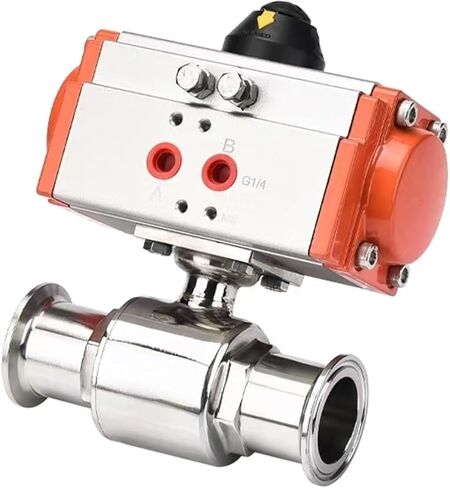 19mm 304 stainless steel sanitary ball valve clamp type quick release ball valve with double acting cylinder in Saudi Arabia