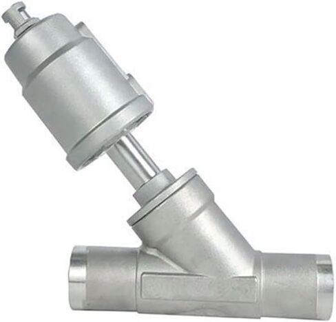 1PCS DN32 stainless steel pneumatic welded angle seat valve normally closed stainless steel actuator steam gas oil(OPEN_DOUBLE ACTING) in Saudi Arabia